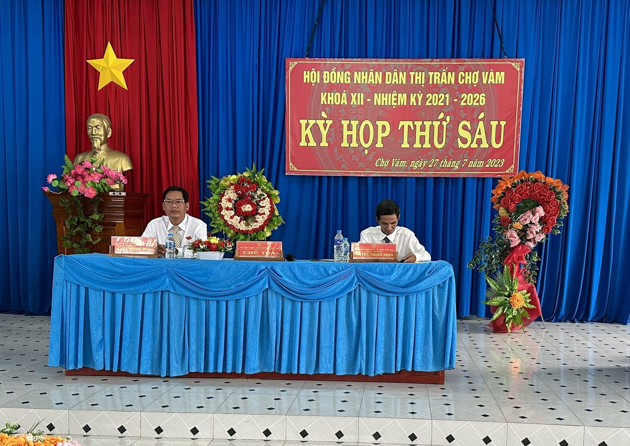 Kỳ họp lần thứ 6, HĐND thị trấn Chợ Vàm khóa XII, nhiệm kỳ 2021-2026.